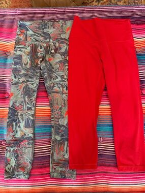 Lululemon Bundle: Align High-Rise 21" + Wunder Train 23" Crop Leggings - Size 8